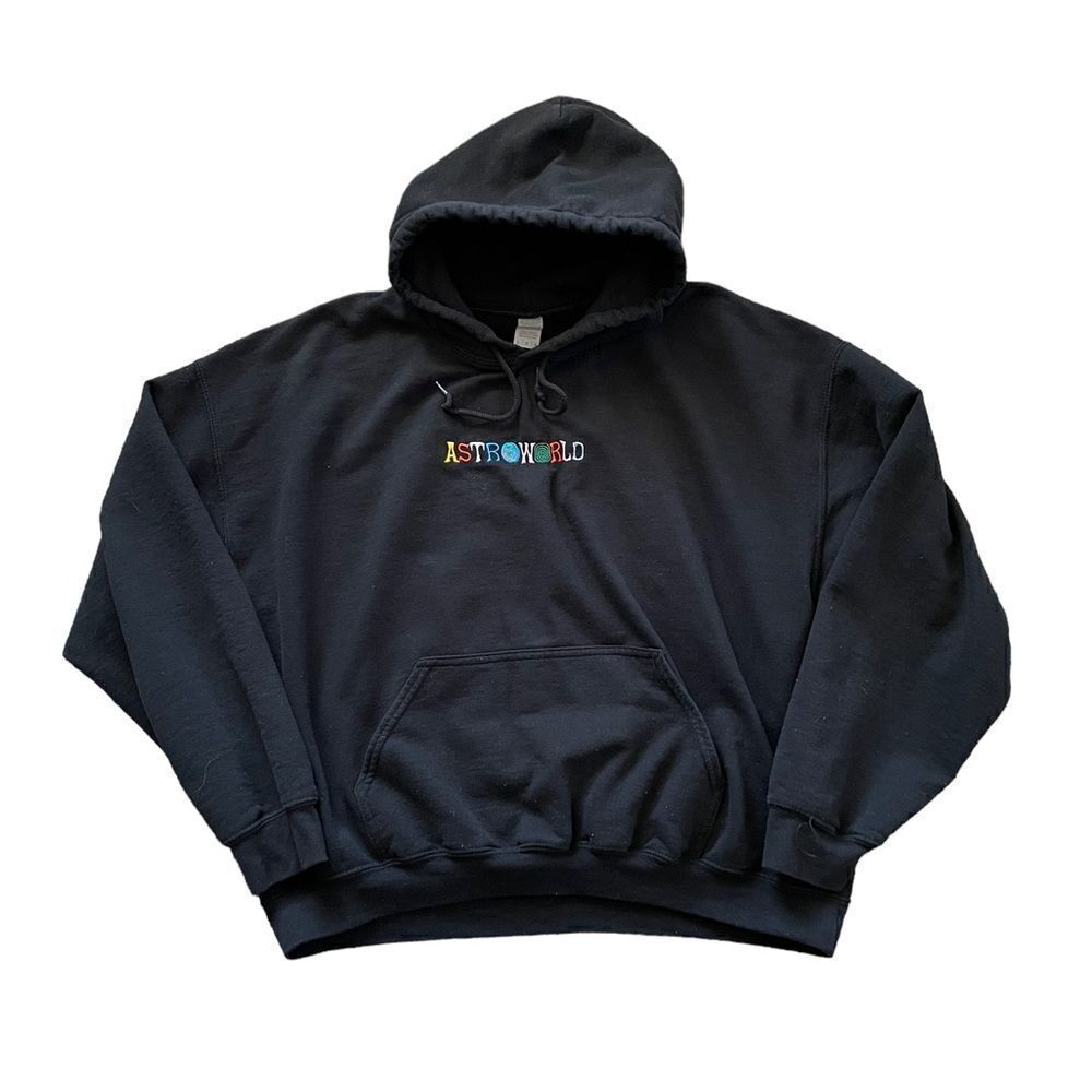 ASTROWORLD Embroidered Hoodie Black Size Large